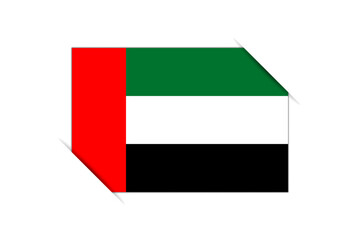 United Arab Emirates flag - rectangle colorful flag representing a country cultural identity and heritage. The essence of national pride and unity. Attached by the corners in a paper album