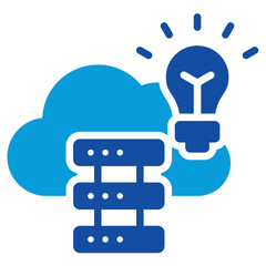 Cloud Computing Icon Dual Tone Color Style