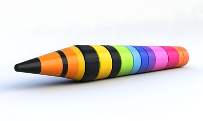 Colorful crayon isolated on white background. (1)