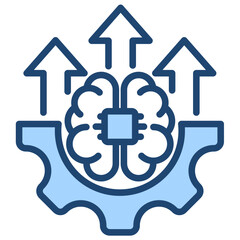 Ai Enhancement Icon Lineal Blue Style