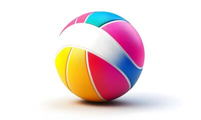 Colorful sphere, segmented ball, isolated on white.