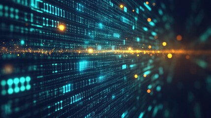  abstract technology background of digital data transfer concept of flowing global blockchain technology and high-speed internet connection.