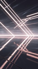 Fototapeta premium A mesmerizing abstract composition featuring dynamic white light beams reflecting on a polished surface, creating a futuristic atmosphere.
