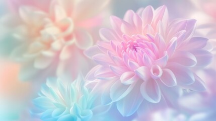 Obraz premium Soft pastel floral blossom with gentle hues and layers. Spring awakening concept.