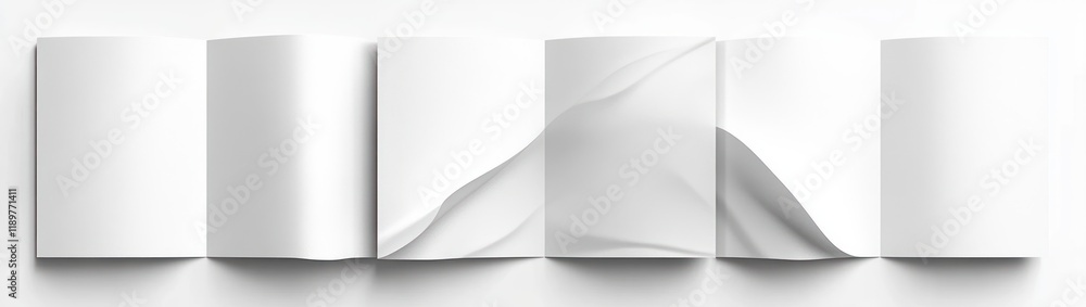 Poster minimalist blank paper brochure mock-up in soft natural light with dynamic layout