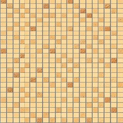 Fototapeta premium mosaic style and type. The layout consists of a grid of small, square tiles arranged in a repetitive and uniform manner. The subject is an abstract design composed of various shades of beige, brown