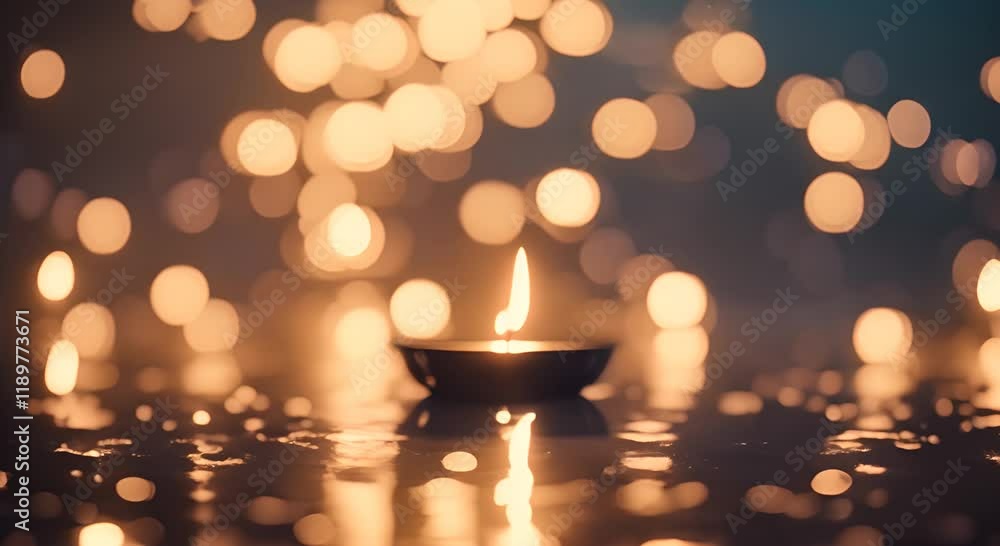 Poster tranquil bokeh effect with gentle floating lights 4k