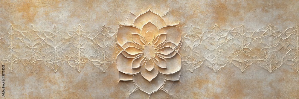 Poster art deco geometric pattern textured background in soft pastel colors with symmetrical design