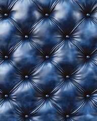 Naklejka premium Dark Blue Tufted Leather Upholstery Texture