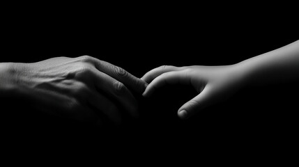 A mother's hand holding a child's hand, no other elements visible.