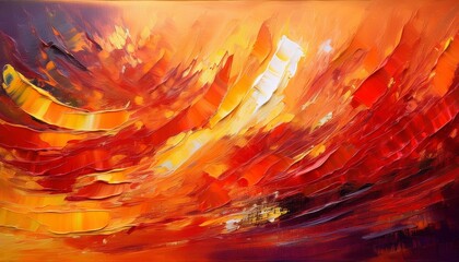 Fiery sunset hues painted in vibrant strokes.