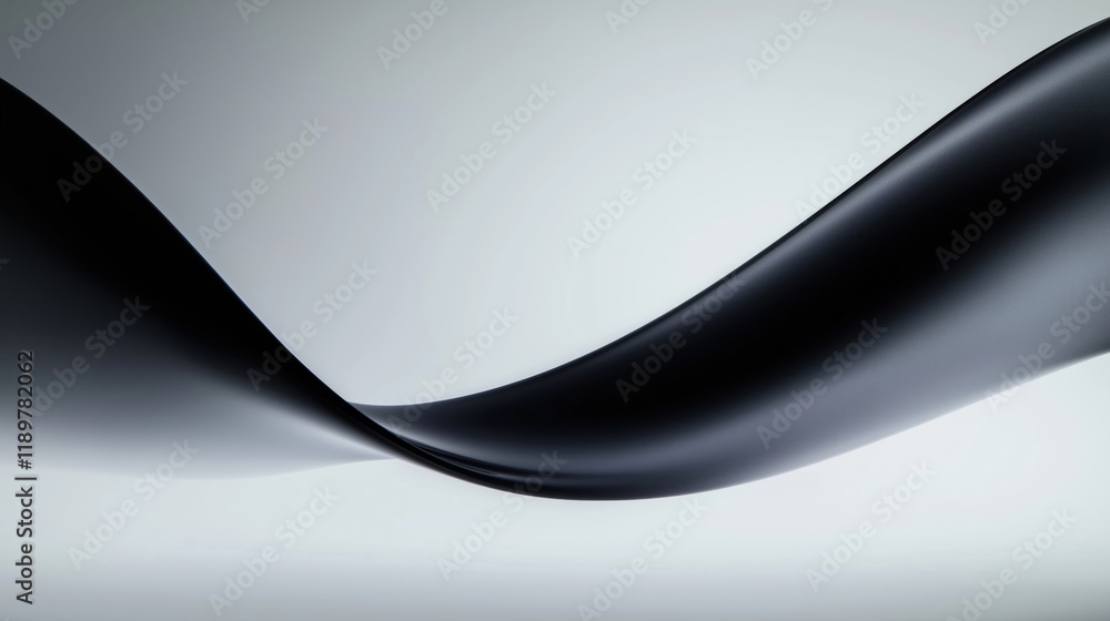 Poster abstract dark gray to black gradient background with smooth flowing curves. modern design with subtl