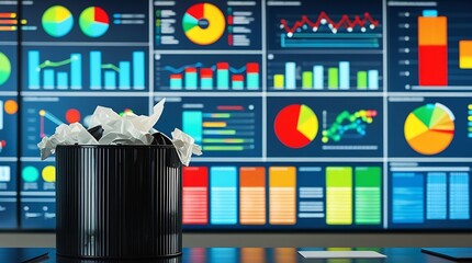 Data Analysis of Waste Management Trends and Recycling Impact: Visualization of Environmental Statistics with Bar Charts, Pie Charts, and Line Graphs Against Waste Disposal Practices