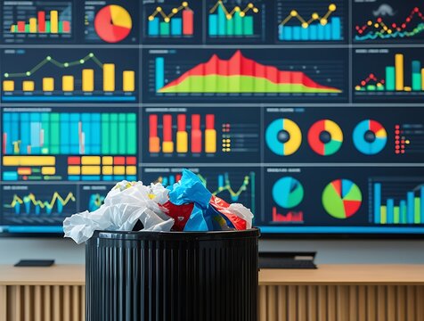 Data Analysis of Waste Management Trends and Recycling Impact: Visualization of Environmental Statistics with Bar Charts, Pie Charts, and Line Graphs Against Waste Disposal Practices

