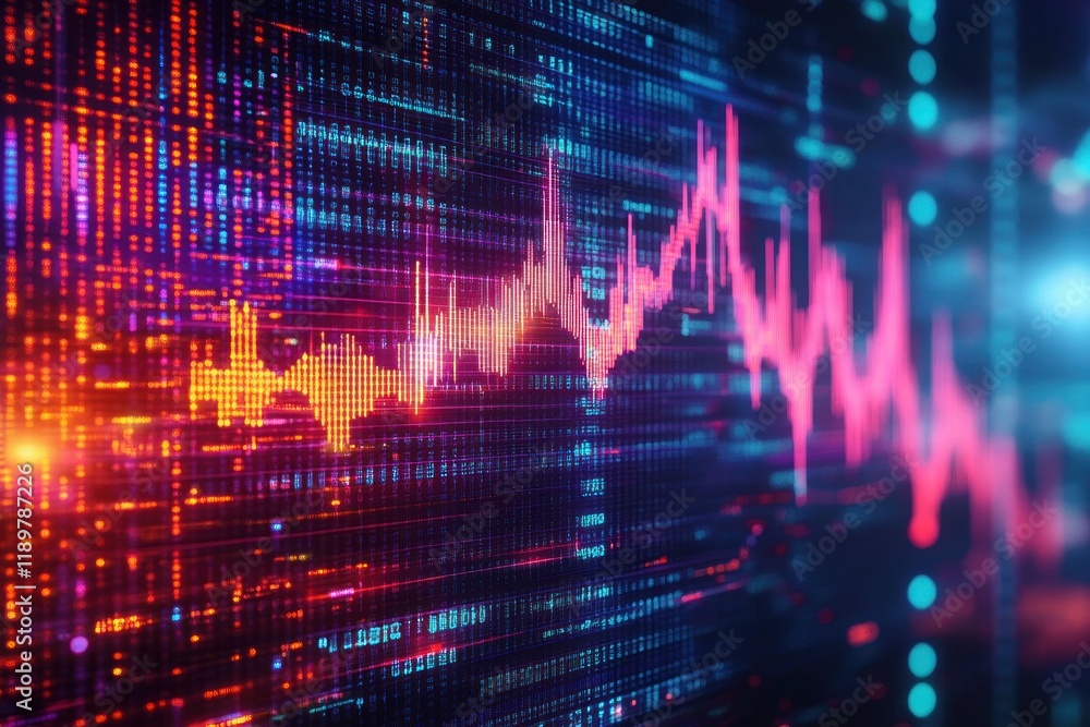 Poster futuristic financial data visualization abstract growth chart