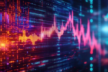 Fototapeta premium Futuristic Financial Data Visualization Abstract Growth Chart