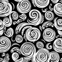 Fototapeta premium Abstract Swirling Patterns on Black Background for Creative Design