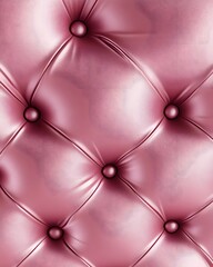 Fototapeta premium Pink Leather Upholstery with Tufted Buttons