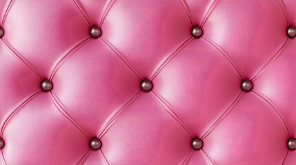 Pink Upholstery with Diamond-Pattern Tufting and Button Detail