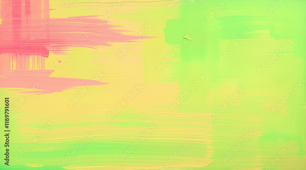 Poster ai image features a vibrant abstract background with layered brushstrokes of pink, yellow, and green