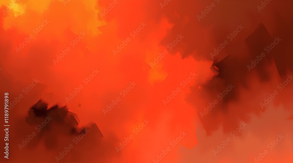 Aufkleber ai image of fiery orange and red abstract watercolor texture, creating a dramatic background effect