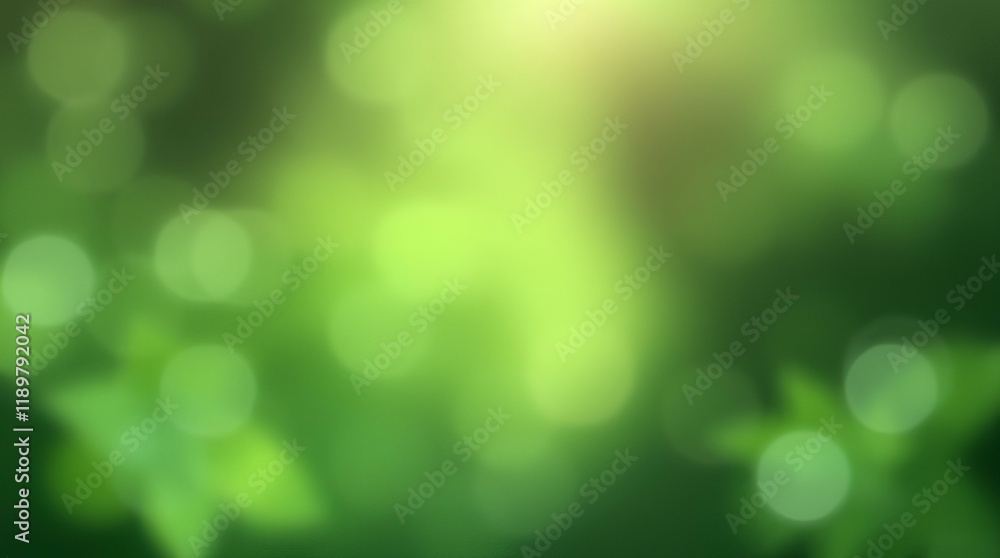 Poster ai image of a blurred green background with soft lighting and bokeh effect.