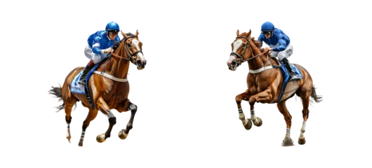  Racing Horses with Jockeys on Transparent Background © Gasspoll