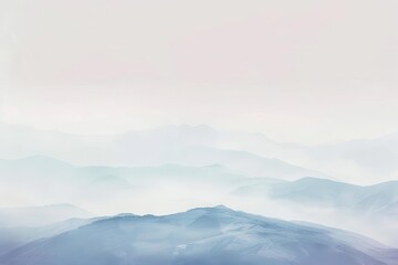 Obraz premium A serene landscape featuring soft, misty mountains and a gentle color palette.