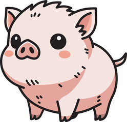 Cute little pig drawing illustration design art