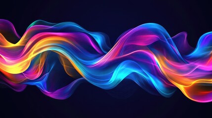A stylized digital data flow in vibrant colors representing business information exchange.