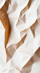 Obraz premium close up of crumpled recycled paper texture with space for text and copy.