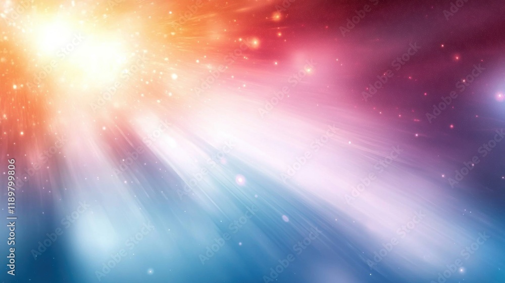 Poster abstract motion blur with ethereal light beams and soft pastel colors in high-speed dynamic design