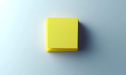 Stack of yellow sticky notes on white background.