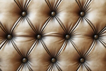 Fototapeta premium Tufted Leather Upholstery Texture with Button Detail