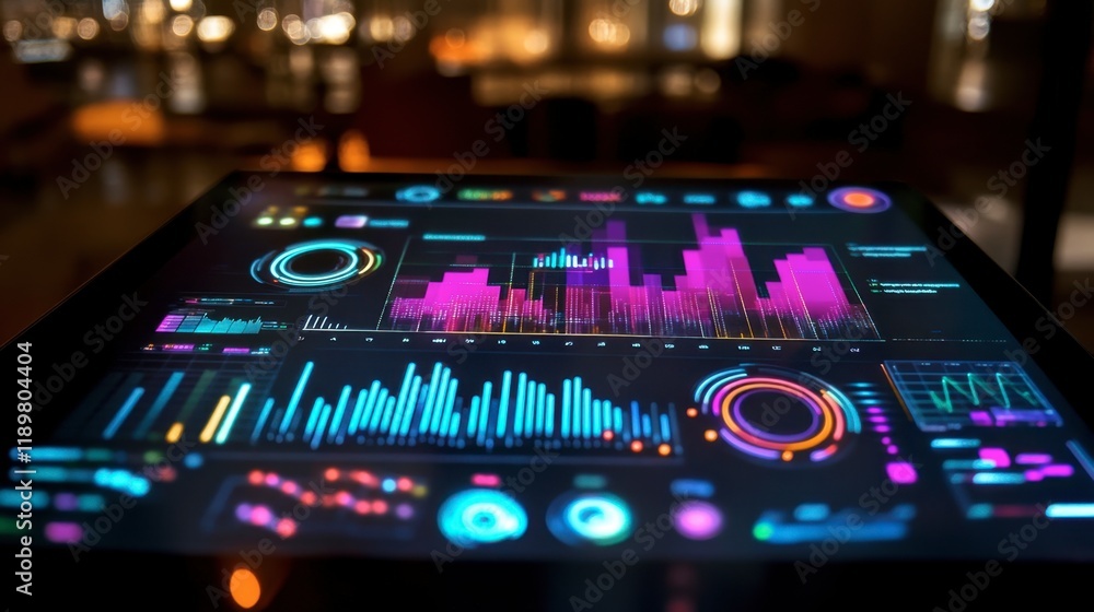 Poster a graph displayed on a holographic interface, symbolizing cutting-edge technology and innovation.