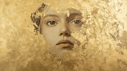 Golden Portrait: A Woman's Face Unveiled