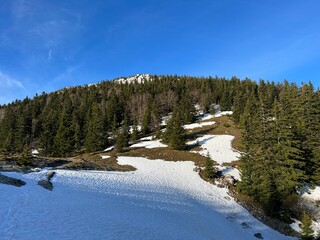 The last remnants of spring snow after a long and harsh mountain winter - Northern Velebit National...