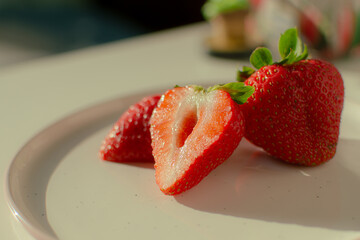 strawberries on a plate