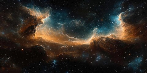 Vibrant Cosmic Nebula in Deep Space with Stars and Ethereal Colors