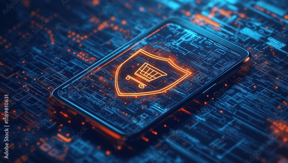 Poster secure online shopping: protecting your digital cart with enhanced security measures for safe transa