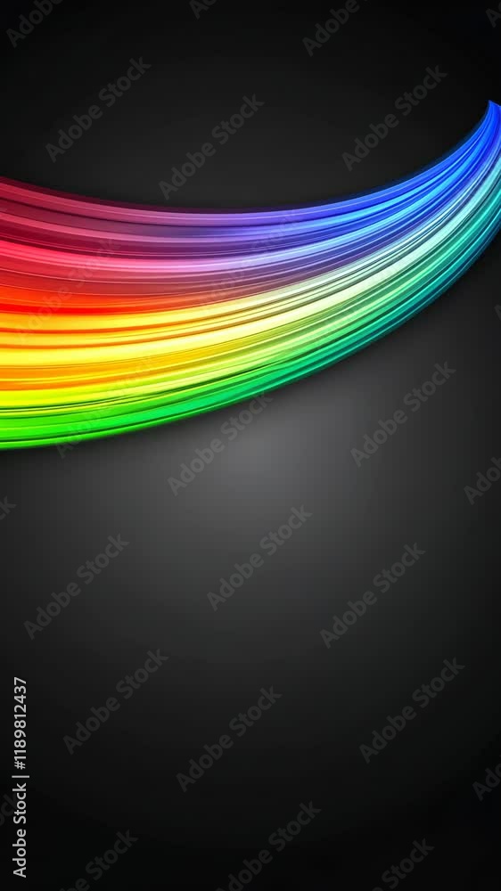 Poster colorful abstract rainbow design flowing gracefully across a dark background creating a vibrant visu