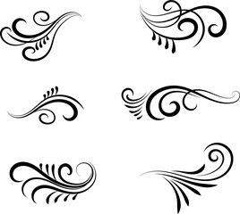 Vector graphic elements for design vector elements. Swirl elements decorative illustration. Classic calligraphy swirls, greeting cards, wedding invitations, royal certificates and graphic design.