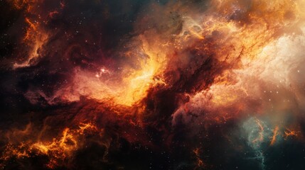 a abstract celestial realm ablaze with radiant colors and cosmic energy, featuring a wide empty space in the center for text, dynamic and celestial hues against a dark