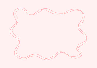 Frame of coquette pretty charming pink bows and ribbons. Hand drawn trendy ribbons border. Vintage bowknots frame for greeting cards, wedding, invitations, social media