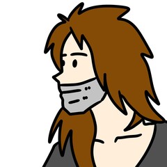cartoon woman with medical mask