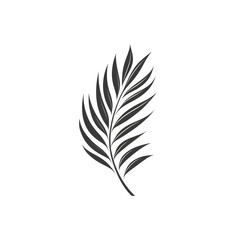 Obraz premium Minimalistic Palm Leaf Icon with Long Slender Fronds
