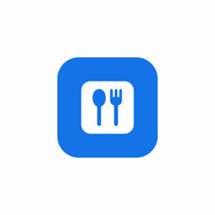 fork spoon cafe icon sign vector