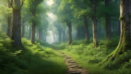 forest, path, tree, trees, nature, road, green, woods, landscape, summer, wood, spring, park, foliage, 