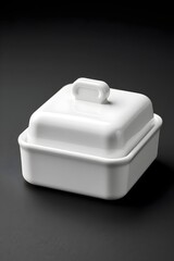 Minimalist White Ceramic Butter Dish