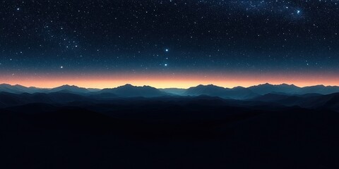 starry night sky photorealistic landscape twilight gradient 360 degree panorama cosmic scene